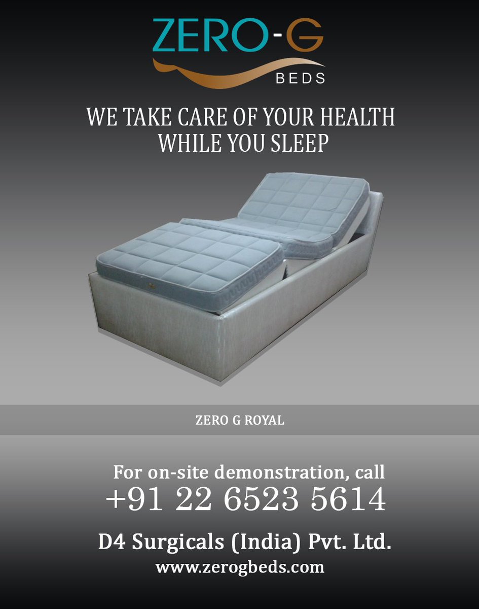 Zero-G Royal
For more details:-
call us on:+91 22 6523 5614
zerogbeds.com
