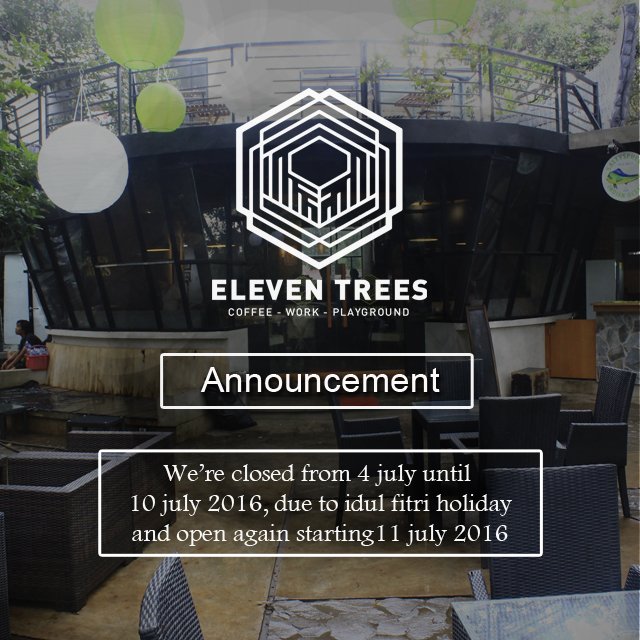 We're closed from 4-10 July 2016 due to Idul Fitri holiday and open again starting 11 July.