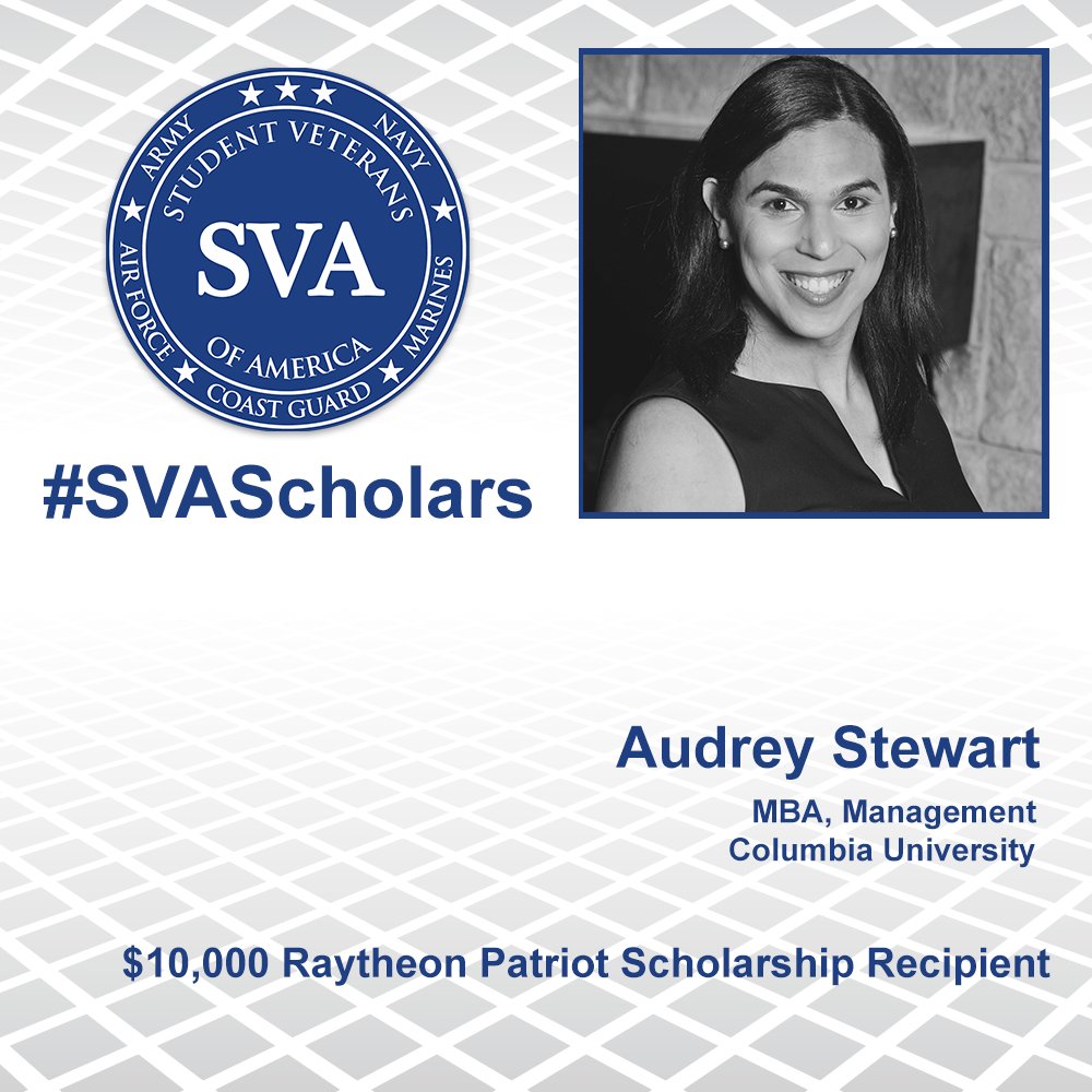 studentvets's tweet photo. #SVAScholar Audrey Stewart, a veteran of the U.S. Army, is pursuing her Master's in Management at @Columbia. https://t.co/EcUxdPJSVY