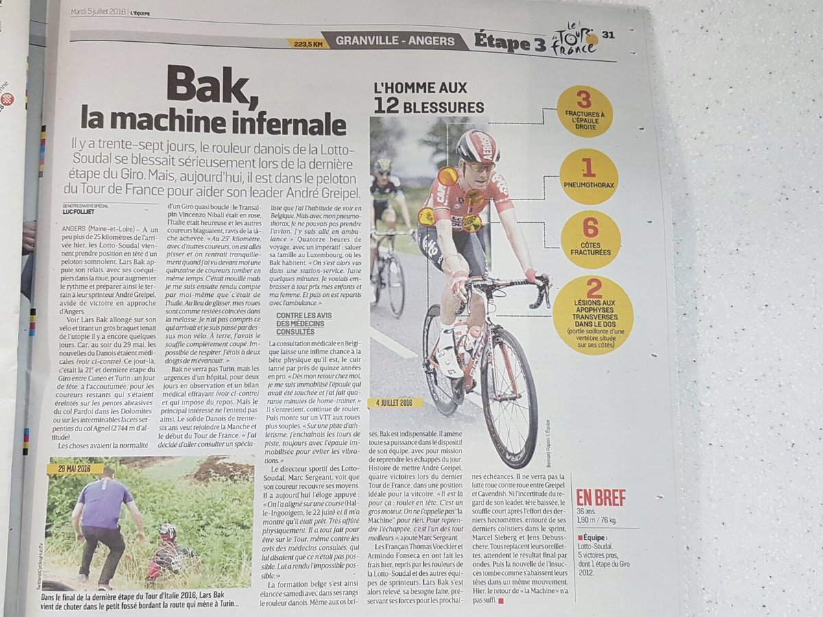 lottocycling_'s tweet photo. French newspaper @lequipe wrote an article about our Viking Lars Bak (La Machine Infernale)! #TDF2016 https://t.co/OEokeo2WgG