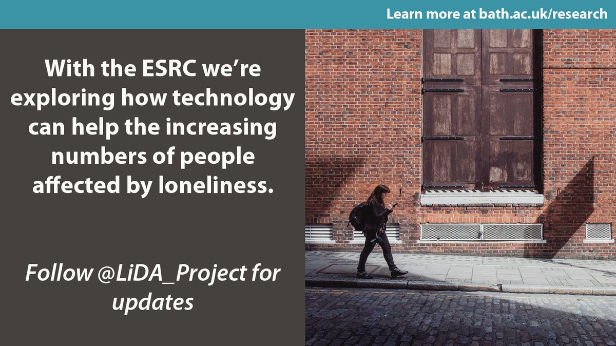 UniofBath's tweet image. With @ESRC @Julieatselhurst is researching loneliness in a digital age bit.ly/29oPeQR @LiDA_Project #RMF16