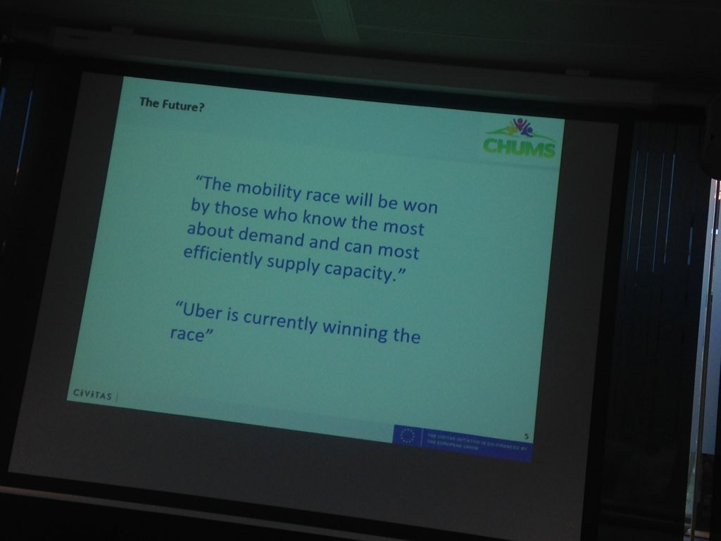 paulgcurtis's tweet photo. @AliClabburn gives interesting predictions for future of shared mobility and carpooling @CHUMS_network @VectosTP https://t.co/ge2DA2yGAF
