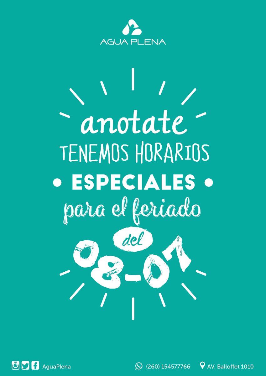 AguaPlena's tweet photo. Anotate! En #AguaPlena seguimos en movimiento y con alegría https://t.co/zy1jcv0wnb