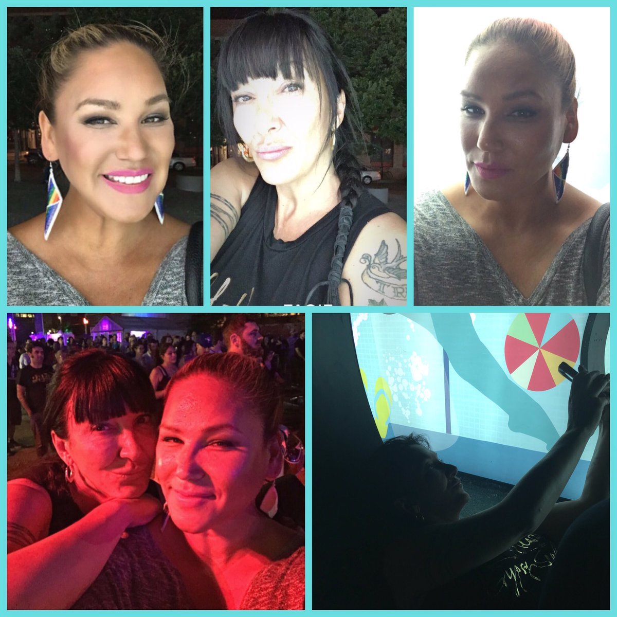 whitewindbear's tweet image. Playing with light at the Montreal Jazz Festival. She's so cool @NadineStLouis #nativewoman #nativeartists #Montreal