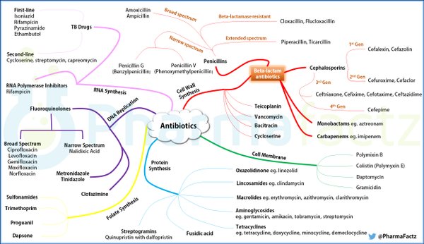 Master mindmap of antibacterial drugs! RT <a href="/PharmaFactz/">PharmaFactz</a>