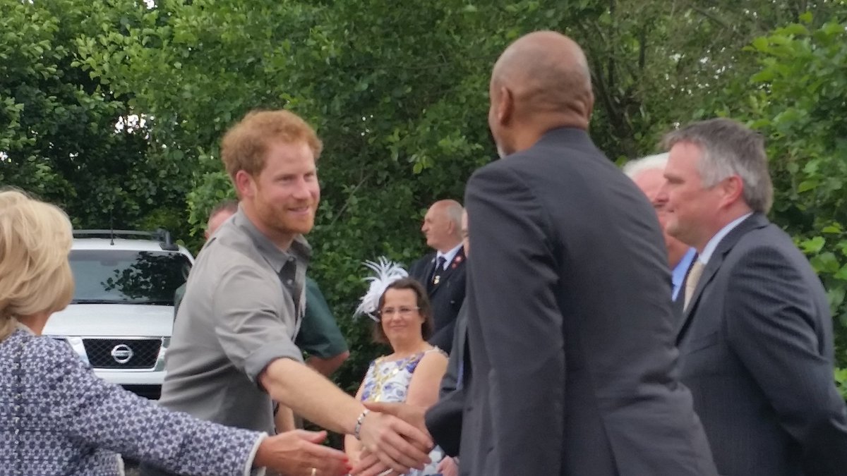 Prince Harry has arrived at an angling centre in Wigan for his royal visit to the area: