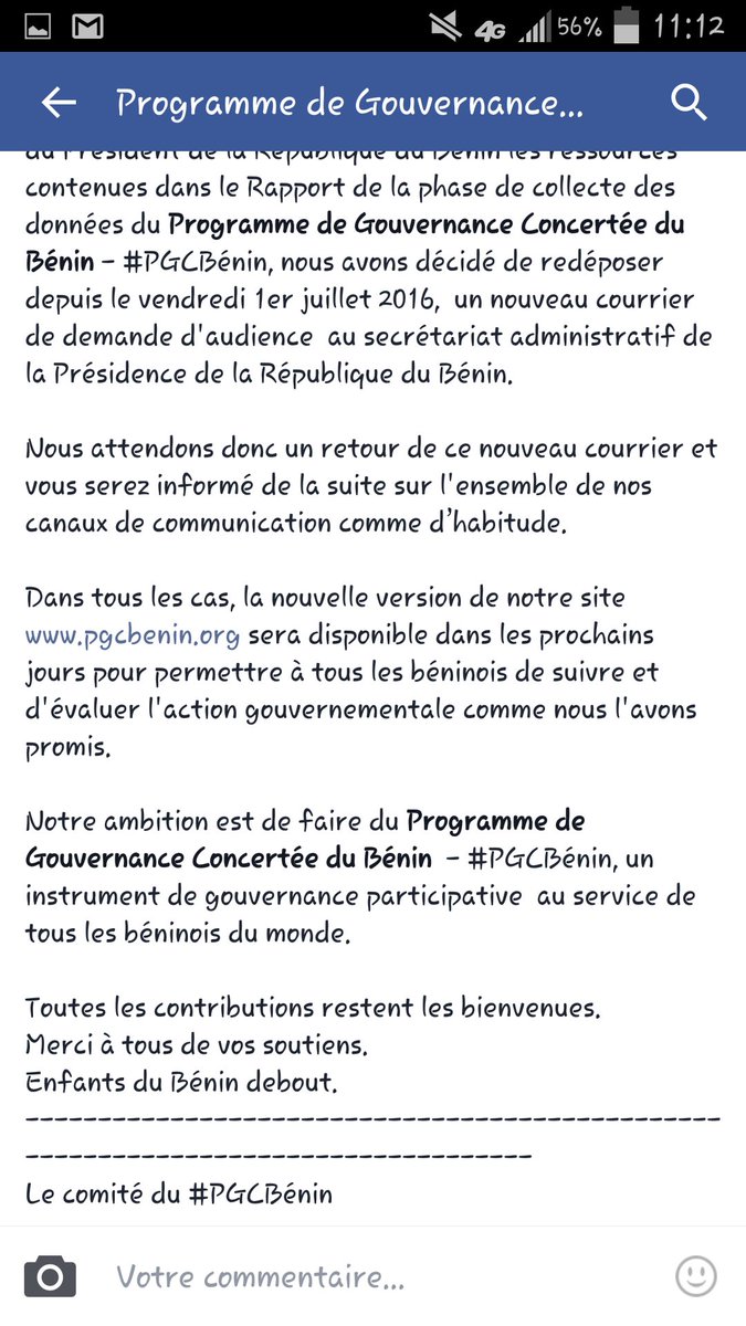 Que devient le <a href="/pgcbenin/">PGCBénin</a> ? Communiqué du comité, wesh. 😄😎