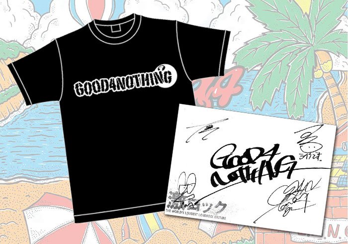 gekirock's tweet photo. 【フォロー＆RTで応募】GOOD4NOTHINGのTシャツ＆サイン色紙プレゼント！G4Nらしいメロディック・パンクが炸裂する、コンセプト・シングル第1弾に迫ったインタビュー＆動画公開！ https://t.co/NEdQ5NJpxV https://t.co/xHCWZfSX8Z