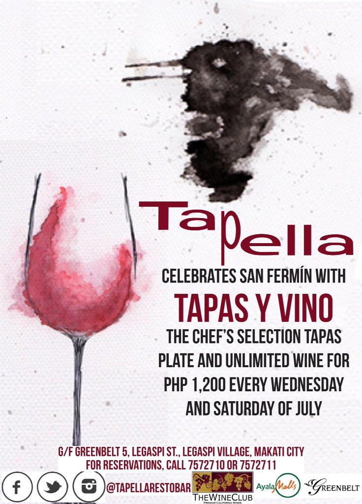 tapellarestobar's tweet photo. Come &amp; celebrate San Fermín with us! 🍷 #SanFermin #Sanfermin2016 #tapella https://t.co/MUBSqa8U80