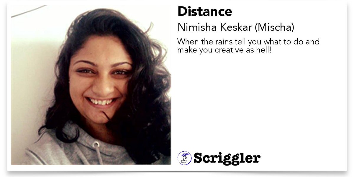 IScriggle's tweet photo. Distance by Nimisha Keskar (@NimishaKeskar) https://t.co/1yOQwRqfGD #iartg #amwriting https://t.co/zc4eNpvhmz