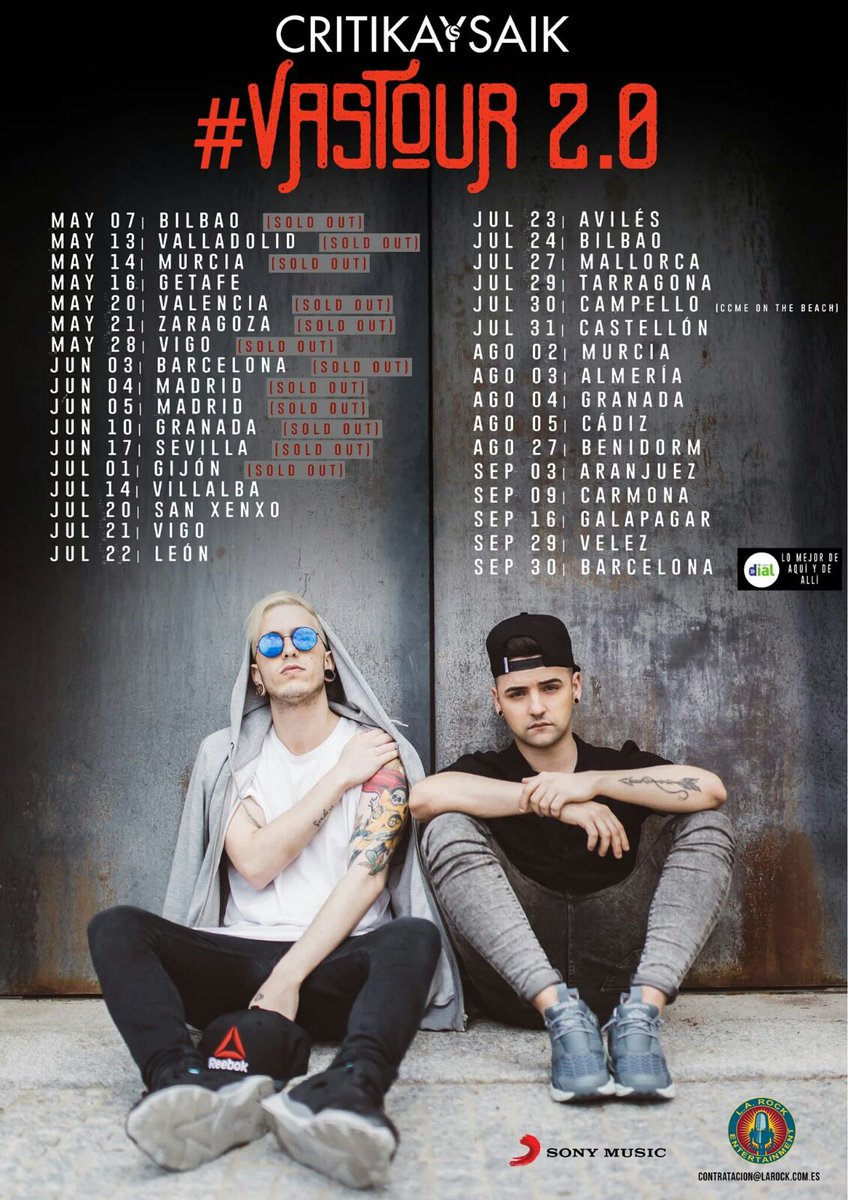 gemabc___'s tweet photo. ⚠ No te pierdas el próximo #VASTour2.0 de Crítika y Sáik ⚠ https://t.co/DO5RqR8I6N