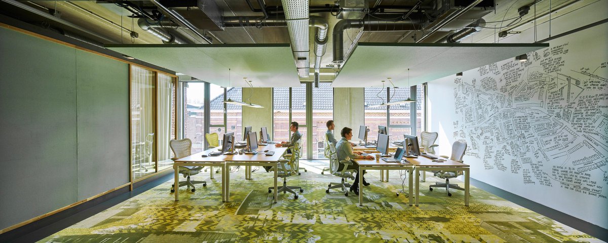 architectenweb's tweet photo. Het nieuwe kantoorinterieur van Woonbedrijf, ontwerp van @vevdl, zit vol verrassingen: https://t.co/g0wdZmD8Cq https://t.co/AUXLNVuYzy