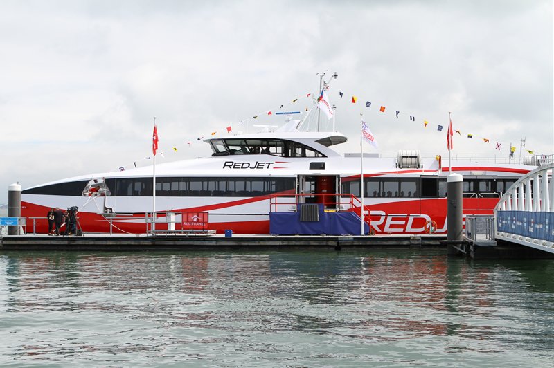bigscreenmedia's tweet photo. Big Screen Media were pleased to provide a screen, audio and filming  services for the naming of Red Jet 6 https://t.co/L0Epzusm6W