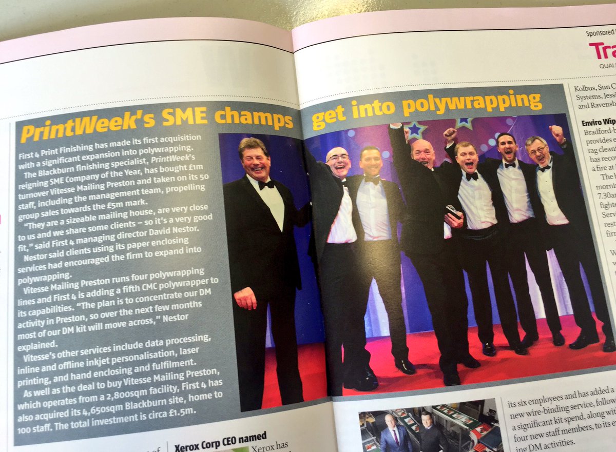 First4PF's tweet image. Thank you @printweek &amp;amp; @MsFrabby for the fantastic article on our acquisition of @Vitesse_Mailing in this weeks mag.