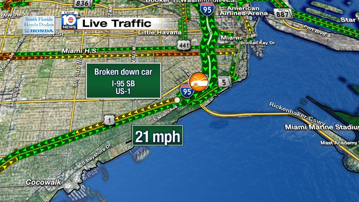 Broken down car on I-95 SB and US-1 #TRAFFIC #MIAMI https://t.co/pIZEuoUX6E