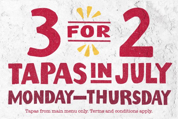 LaTascaJamesSt's tweet photo. 3 for 2 Tapas from our Main menu ALL DAY Monday - Thursday in July!
Advanced bookings only - https://t.co/nJjYmOfS2m https://t.co/NU0qh0IonL