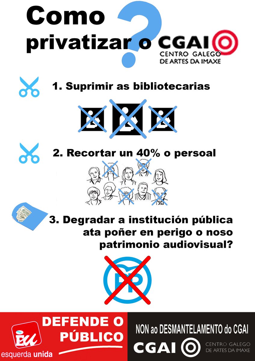 O recorte anunciado polo PP representa un ataque que pon en serio perigo a continuidade do #CGAI. #NonPrivatizacións