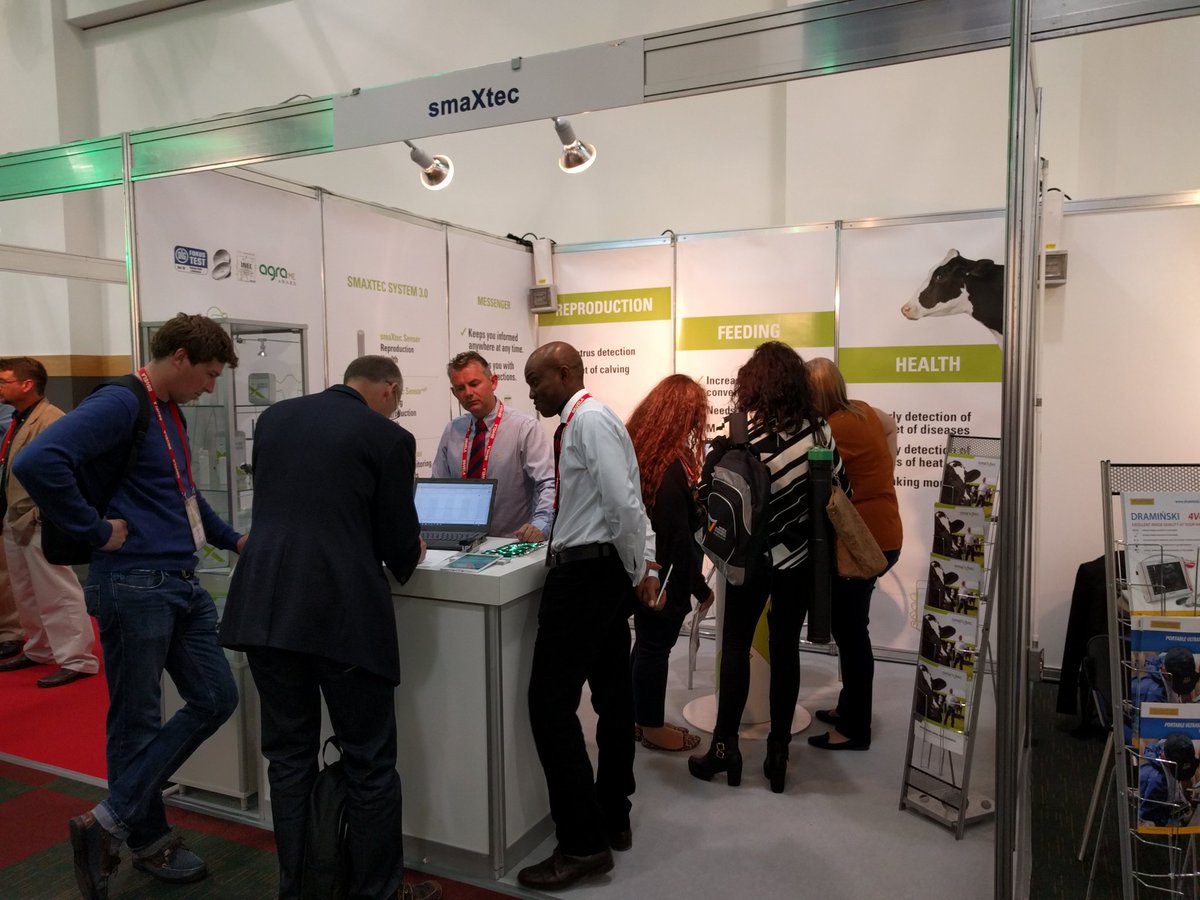 smaXtec's tweet photo. A lot of interest in the #smaXtecSystem at @wbc2016 - come & see us as well! #WBC2016 #smartfarming #dairy https://t.co/2TpKYmQMZJ