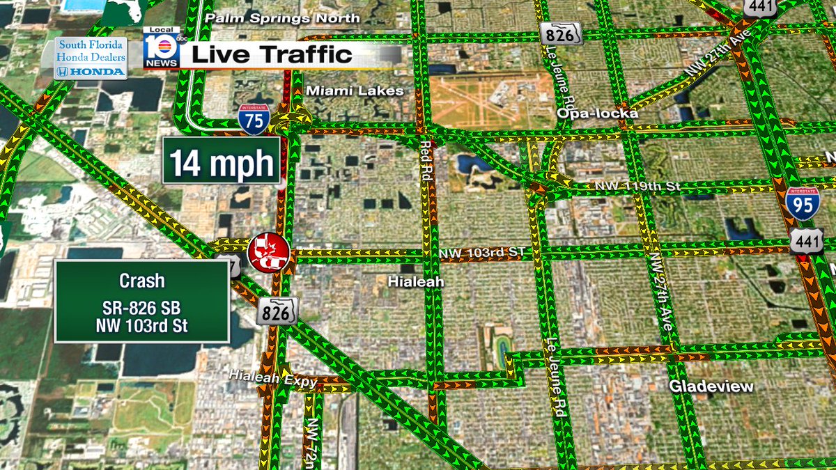 Crash on SR-826 SB and NW 103rd St #TRAFFIC #MIAMI https://t.co/ukac9SDAlj