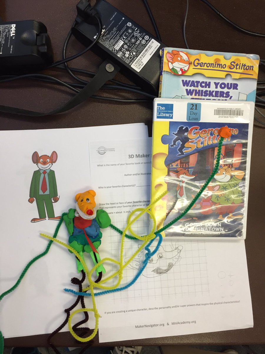 MakerNavigator's tweet photo. Our friend Elliot at the @WayneBranch 3D Workshop brought in his favorite book and recreated the main character! https://t.co/4nUnYs8GLR