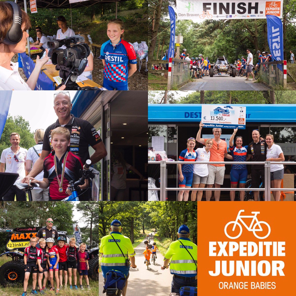 Zondag 10 juli fietsen kinderen voor de kinderen van <a href="/Orange_Babies/">ORANGE BABIES</a> tijdens @ExpeditieJunior