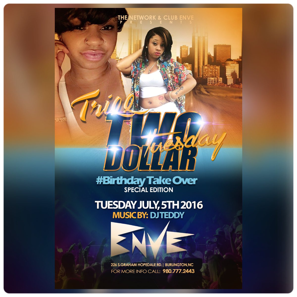 IamWillieHooker's tweet photo. #ClubEnveOnTuesday
Music By: Dj Teddy
Celebrating Triqq Hendrix Birthday 🎈
#Turnt2DaMax #EachAndEveryTues https://t.co/yI2HUlyS8C