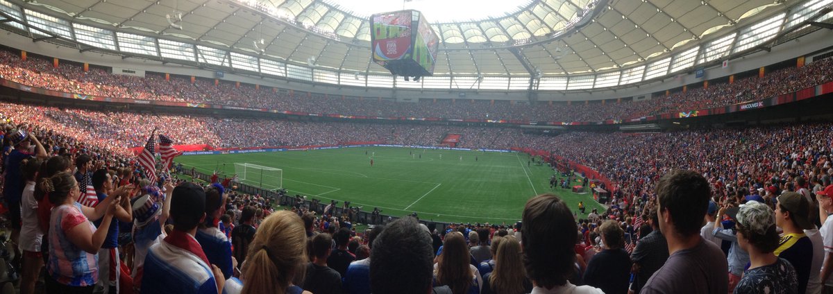 jackiepez's tweet photo. Happy 1 Year Anniversary of the #2015WWC Final in Vancouver! A game I'll never forget. @FIFAWWC https://t.co/ObGfzqa7nD