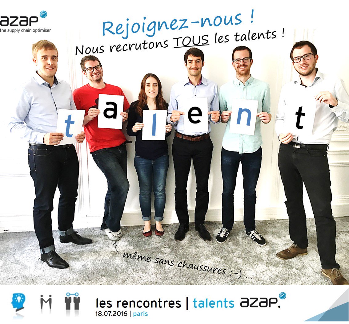 #AZAP recrute ! #RencontresTalentsAZAP Le 18 juillet, échangez avec nos équipes ! @ENSIIE bit.ly/29tjv2d