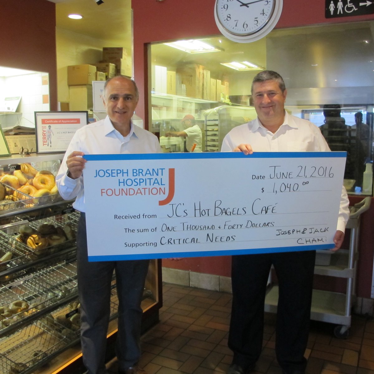 Jo_Brant's tweet photo. Shout out to @Jchotbagels for donating 1K+ to #JBHF in support of the hospital's critical needs #BurlON #hamont https://t.co/wZMOHodhg9