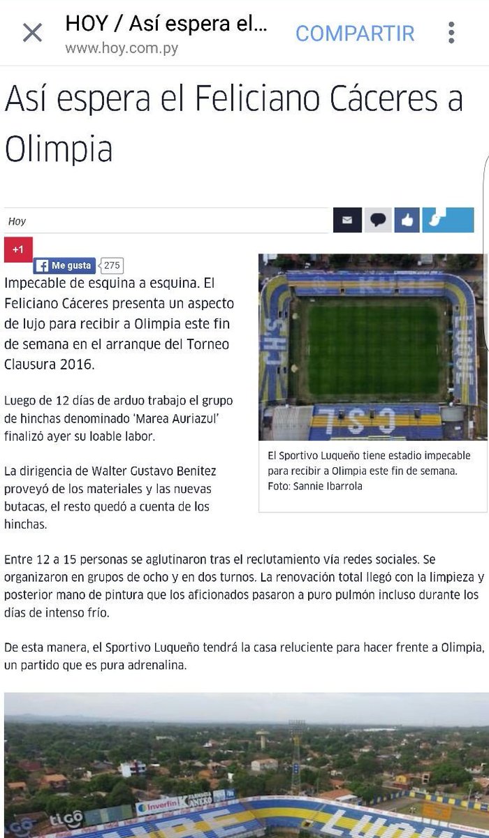 Es nuestra casa, es nuestra obra.
Esta es tu gente Luqueño 😍💛💙