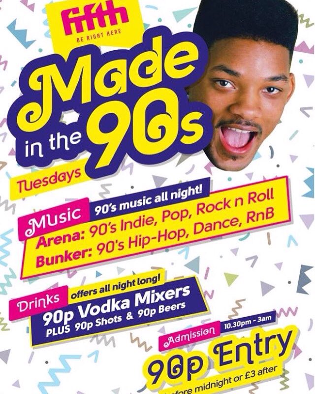 |MADE-IN-THE-90s|@FifthManchester|90pEntry|90pDrinks|90sTunes|Dance|Indie|Cheese|Chart|HipHop&R&B|10.30pm-3am|👻👻👻👻👻|