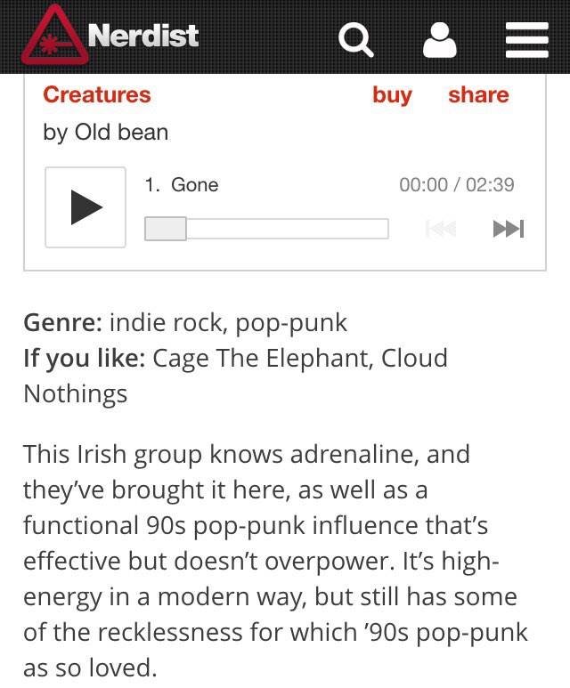Oldbeanband's tweet photo. Thanks to @drossignol10 and @nerdist for this nice review of "Creatures" https://t.co/imHupBVzzW