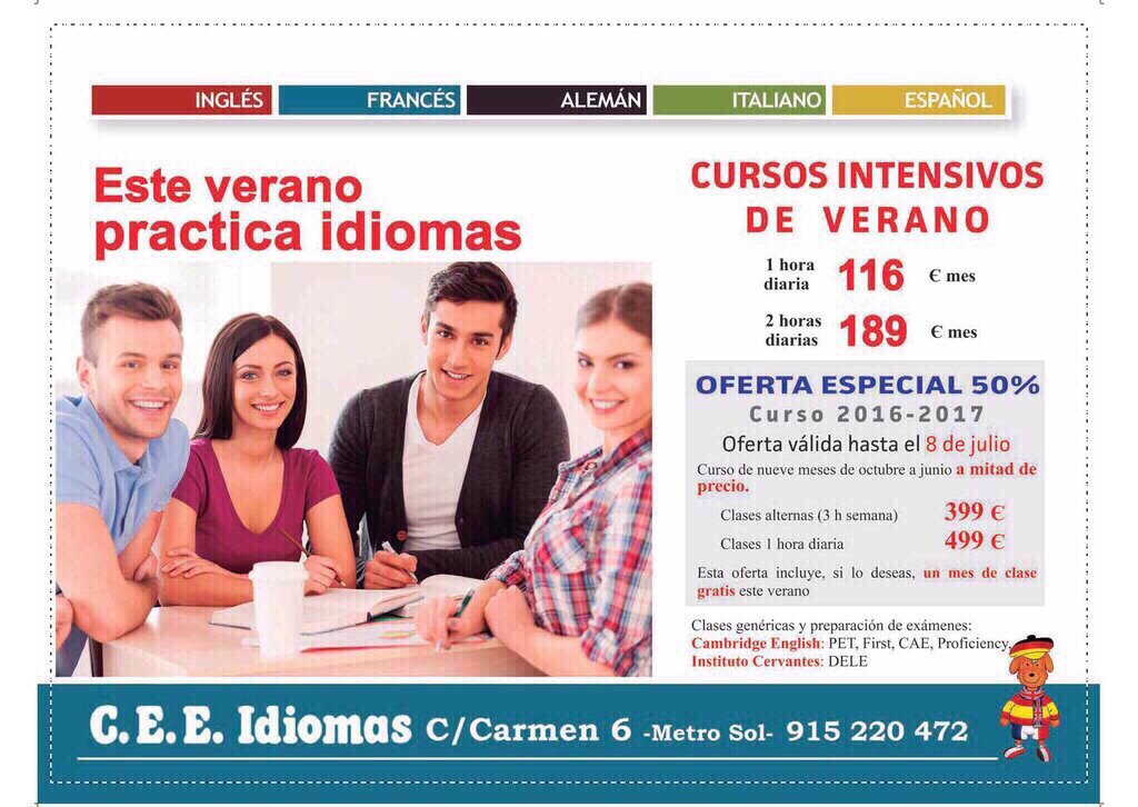 sytmadrid6's tweet image. 🌎 CEE IDIOMAS 🌍

👌🏾 IDIOMAS a MITAD de PRECIO 

#verano  

#al50% 

#PROMOCIÓNverano 

📍Puerta del Sol

☎️ 915220472