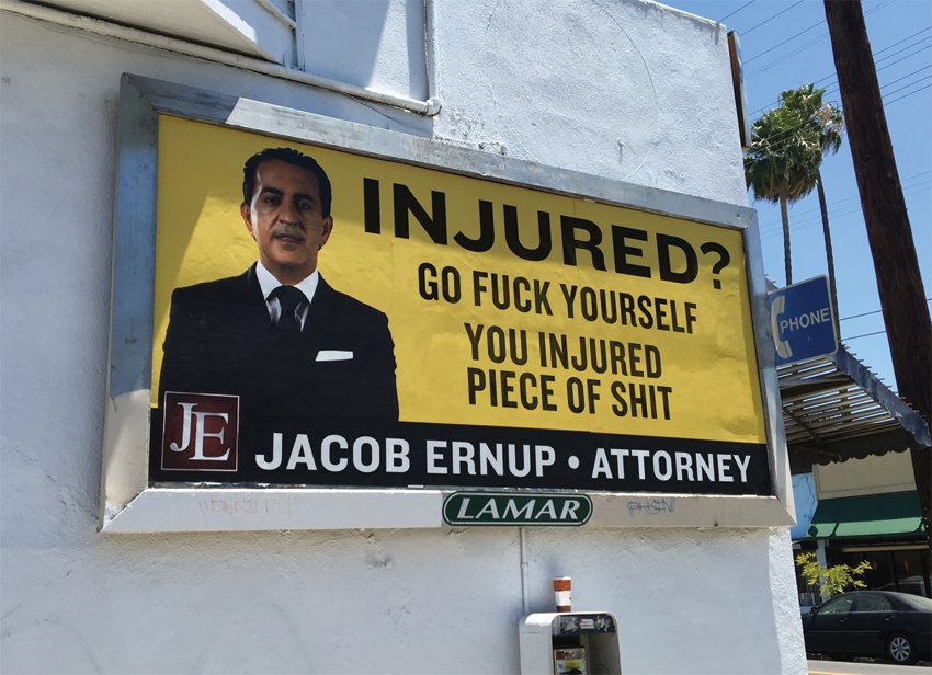 Injured? billboard, jacob ernup, attorney, los angeles, ca
