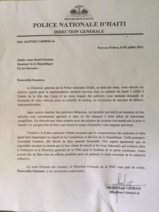 VwaBetonAn's tweet photo. Le chef de la PNH @DG_PNH serait-il un peu sarcastique ? Il y a de l'ironie dans sa lettre vs propos a Radio ce am ? https://t.co/ZrOYPpVKxM