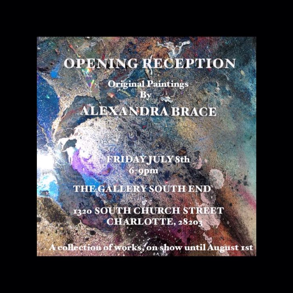 Be sure to stop by The Gallery this Friday, July 8th to check out some original paintings by Alexandra Brace!