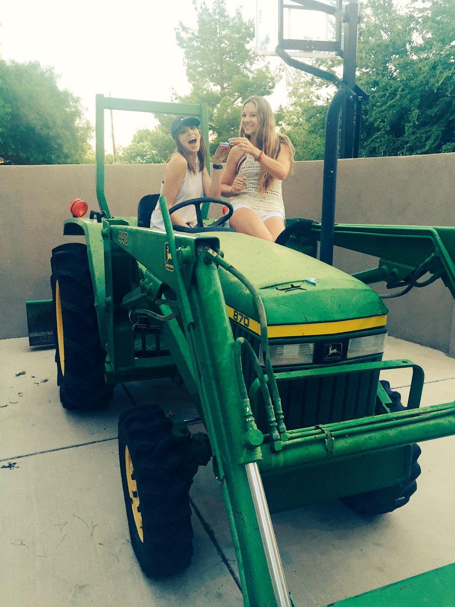kayla_agnello's tweet photo. Taking American flag Jell-O shots in a tractor. Does it get any more patriotic than this? #sorryev @SportyspiceLV25 https://t.co/0zTIe6JuC2