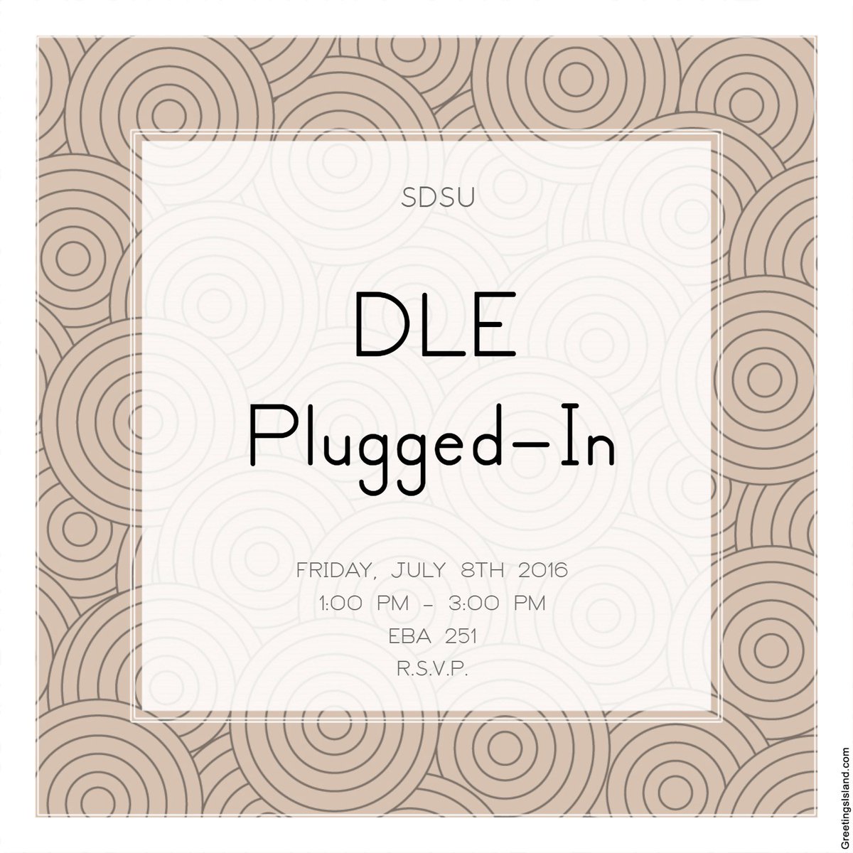 Incoming 2016 DLE Students! DLE Plugged-In Open House July 8th. RSVP: goo.gl/forms/82TmofbA…