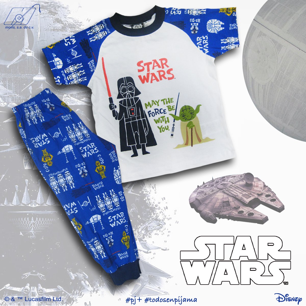 MovisMexico's tweet photo. La fuerza de #StarWars ahora en tu pijama #pj+ #todosenpijama https://t.co/oAIalUb4E3