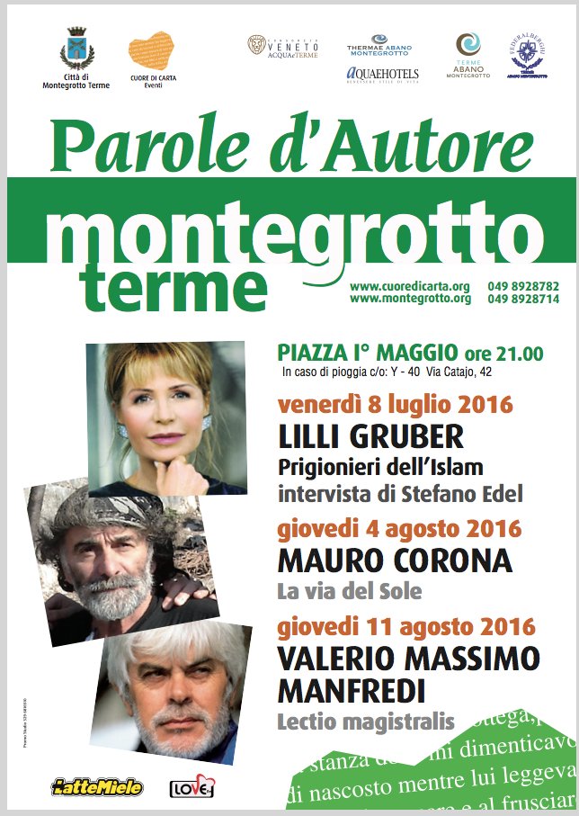 y40thedeepjoy's tweet image. 3 serate di cultura per #ParoledAutore a #MontegrottoTerme!
...in caso di maltempo, vi aspettiamo a @y40thedeepjoy