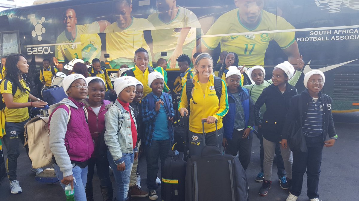 Banyana_Banyana's tweet photo. Time to fly out. @Banyana_Banyana at OR Tambo International airport about to depart for the @ussoccer_wnt @SasolSA https://t.co/lsfZzYGhX4