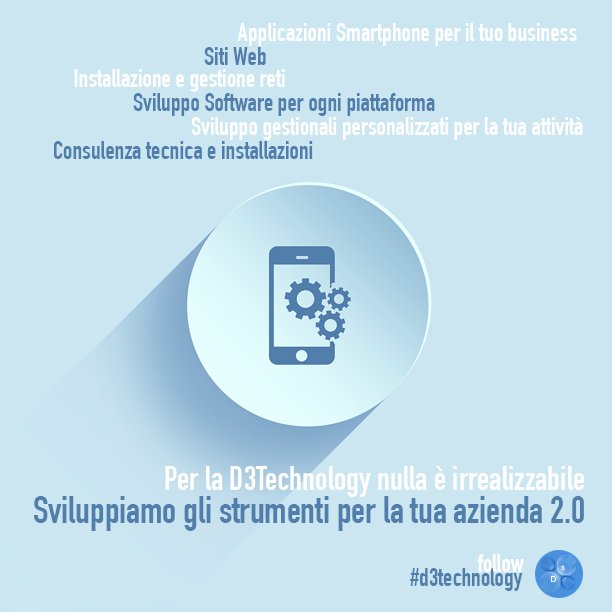 d3technology's tweet photo. Luglio è pieno di promozioni e novità!!! Contattaci per informazioni #d3technology #app #web #Apple #Android https://t.co/0znZLgX91a