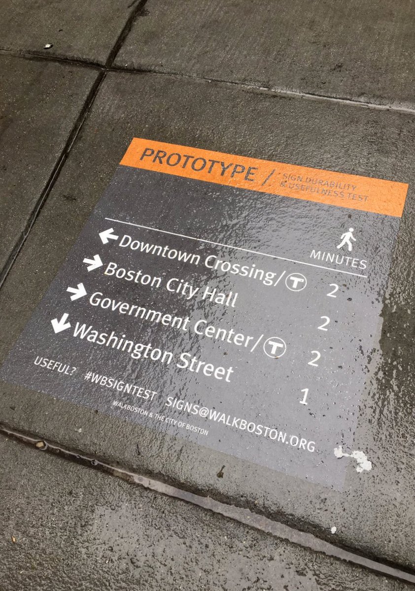 slowottawa's tweet photo. Street-level #wayfinding test via @walkboston. More #walkable signage >> https://t.co/0MTZ9bNjGL #WBSignTest https://t.co/T2vKOWjDH1