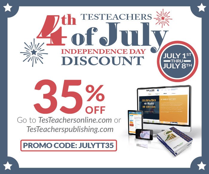 TesTeachers's tweet photo. Don't miss out on our #IndependenceDay #Promotion Redeem 35% OFF courses &amp; products today! #discount #insuranceagent https://t.co/FVUXvXPRwB