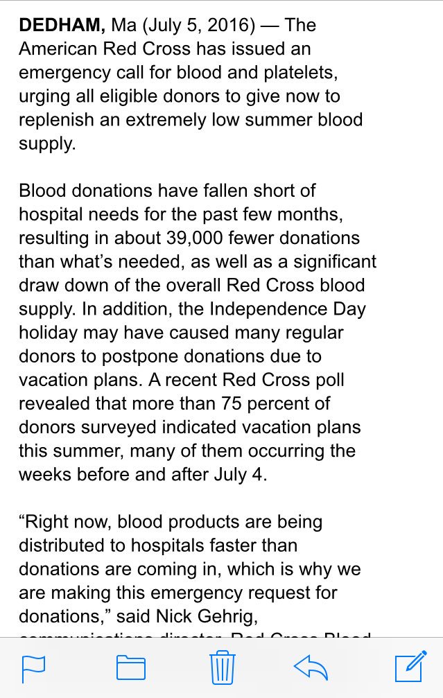 AllyDBoston's tweet photo. .@RedCross issues emergency call for blood and platelets. @NECN https://t.co/d2bh7lapo7
