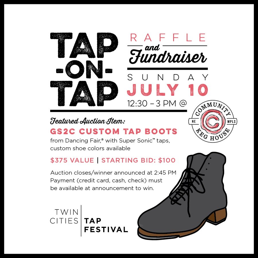 See you at #TapOnTap THIS Sun. @ <a href="/communitykeg/">Community Keg House</a>! We're auctioning off a custom pair of Tap Boots from <a href="/matttheshoeguy/">Dancing Fair</a>