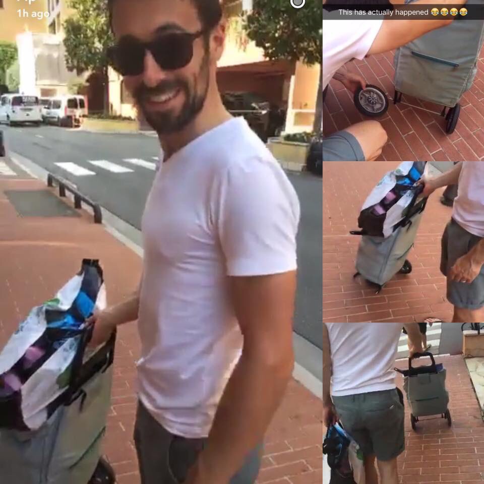PippaLaverty's tweet photo. since Iv had a bad back Eugene has been helping me with the shopping.... and he broke my trolley! 😂😂 #lostAWheel https://t.co/bX5rB5eFGU