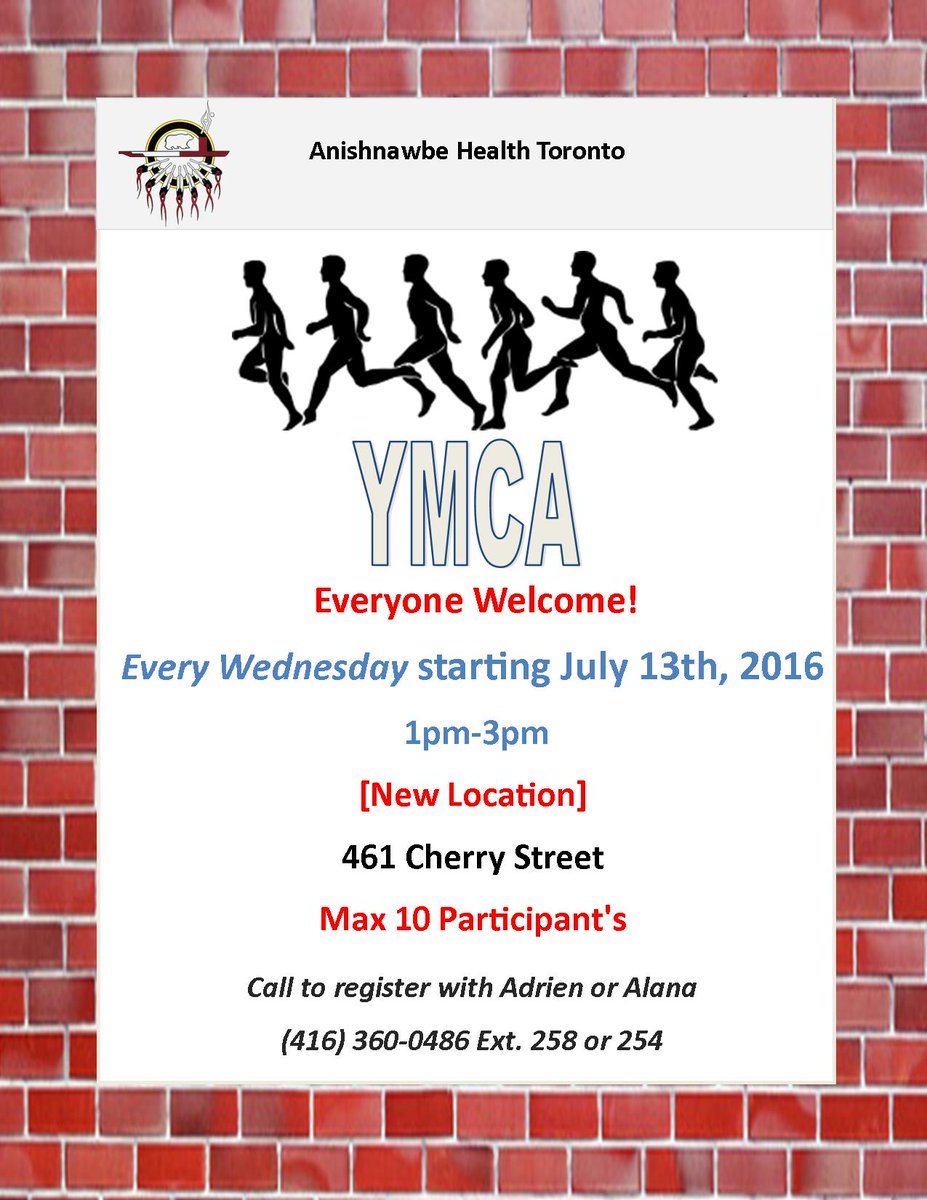 AHTDiabetesTeam's tweet photo. YMCA
Every Wednesday starting July 13th, 2016
1pm-3pm
461 Cherry St.
#aboriginal @anishnawbe https://t.co/F2ctiyigdX