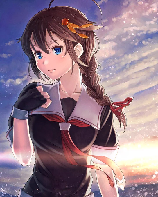 時雨ちゃんをばらくがき。こういう雰囲気の絵はあまり描き慣れて無いからまだまだギコチナイ(汗)日々精進あるのみか。 