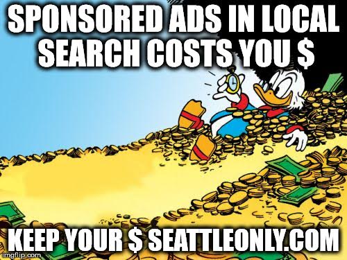 SeattleOnly1's tweet image. Where you choose to search locally costs you! Use our free directory for your next search! seattleonly.com